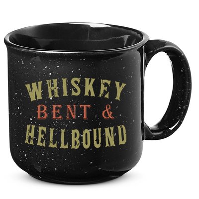 Whiskey Bent And Hell Bound Drinking Drunk Party Hellbound 15oz Campfire Ceramic Mug