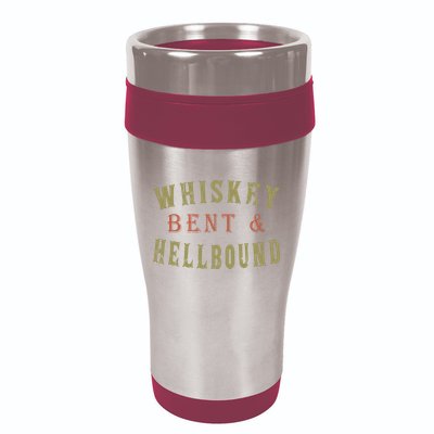 Whiskey Bent And Hell Bound Drinking Drunk Party Hellbound 16oz Travel Tumbler