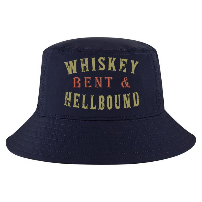 Whiskey Bent And Hell Bound Drinking Drunk Party Hellbound Cool Comfort Performance Bucket Hat