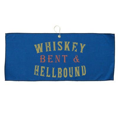 Whiskey Bent And Hell Bound Drinking Drunk Party Hellbound Large Microfiber Waffle Golf Towel