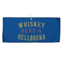 Whiskey Bent And Hell Bound Drinking Drunk Party Hellbound Large Microfiber Waffle Golf Towel
