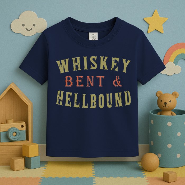 Whiskey Bent And Hell Bound Drinking Drunk Party Hellbound Toddler T-Shirt