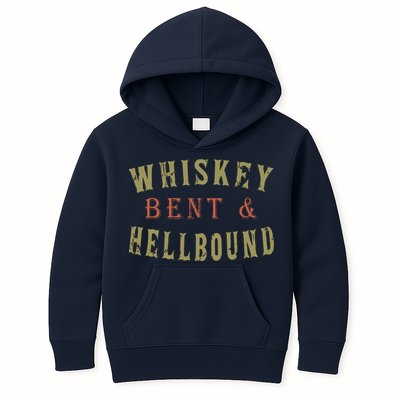 Whiskey Bent And Hell Bound Drinking Drunk Party Hellbound Kids Hoodie