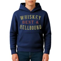Whiskey Bent And Hell Bound Drinking Drunk Party Hellbound Kids Hoodie