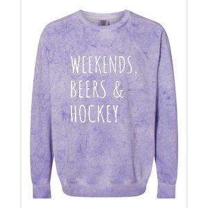 Weekends, Beers And Hockey Father's Day Gift Colorblast Crewneck Sweatshirt