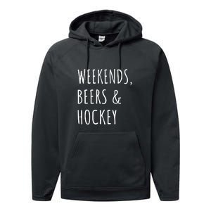 Weekends, Beers And Hockey Father's Day Gift Performance Fleece Hoodie