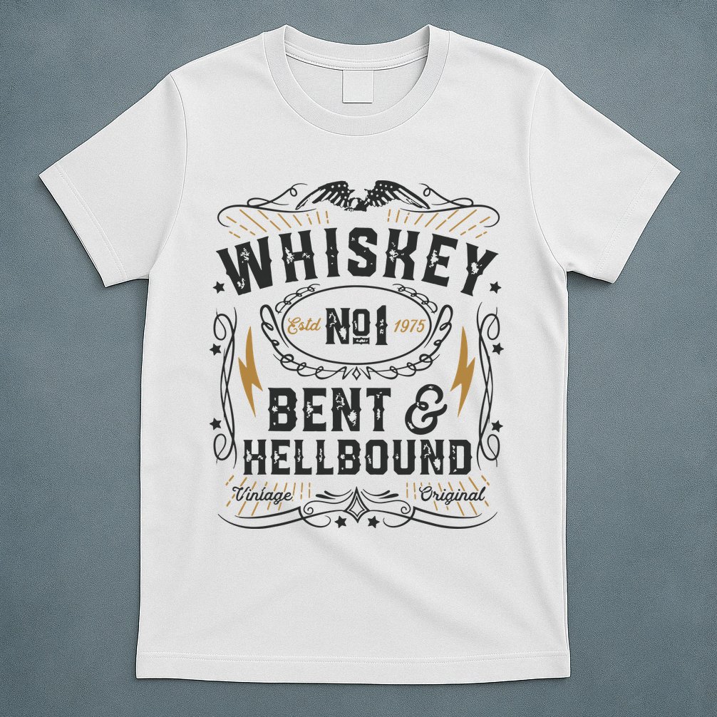 Whiskey Bent And Hellbound Country Music Biker Bourbon Gift T-Shirt