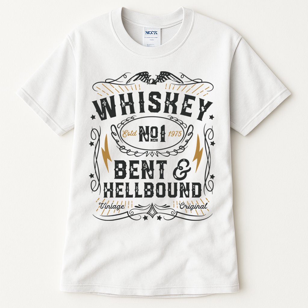 Whiskey Bent And Hellbound Country Music Biker Bourbon Gift Tall T-Shirt