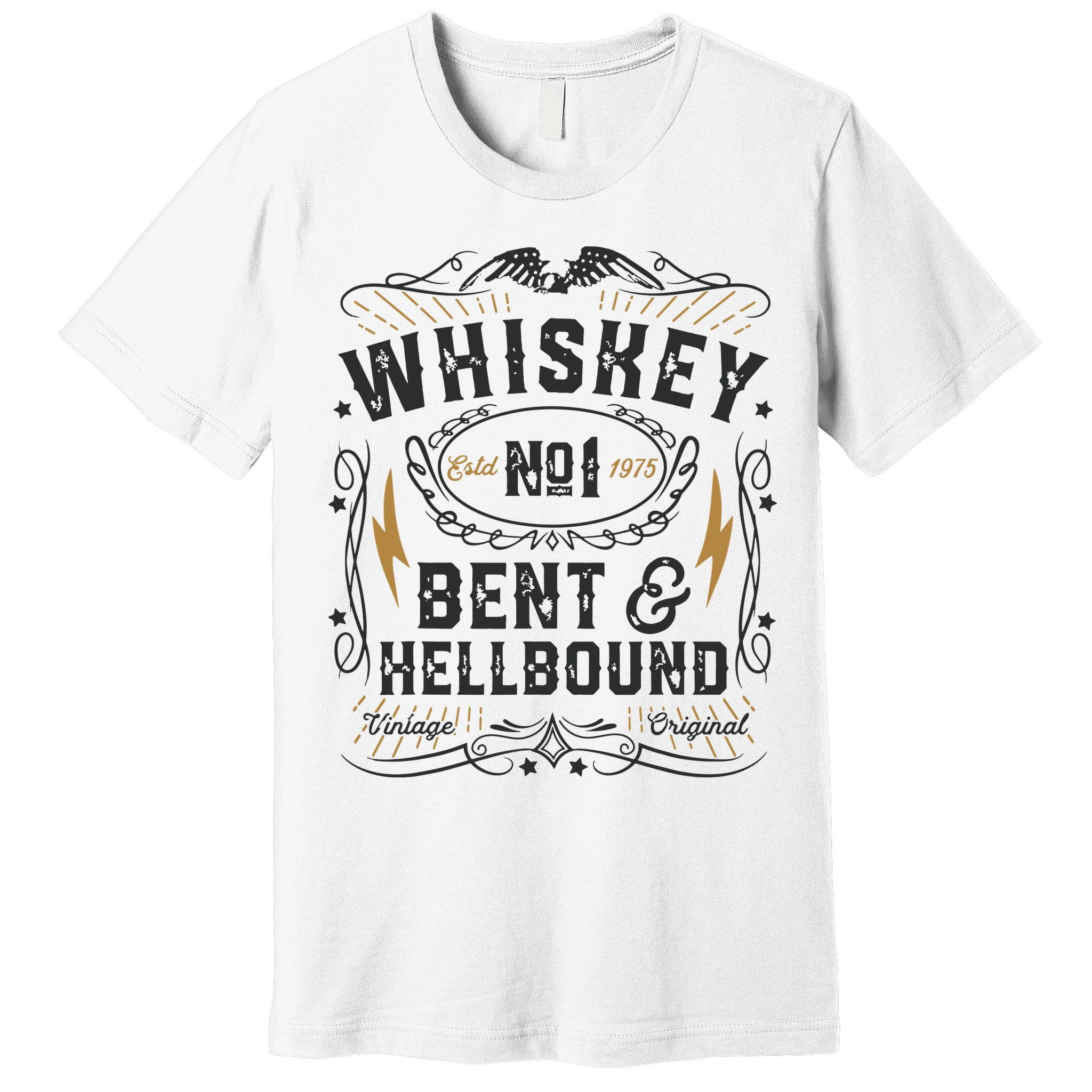 Whiskey Bent And Hellbound Country Music Biker Bourbon Gift Premium T-Shirt
