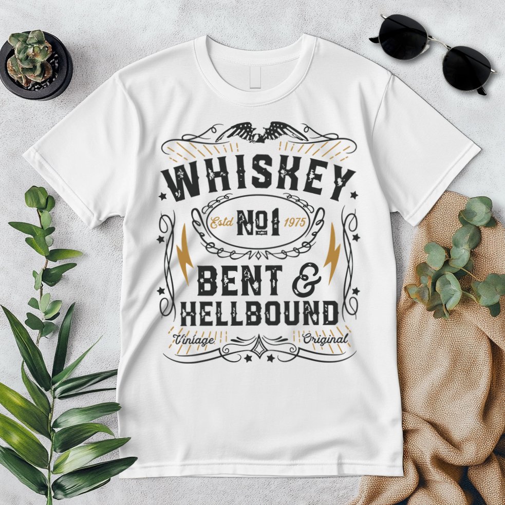 Whiskey Bent And Hellbound Country Music Biker Bourbon Gift Premium T-Shirt