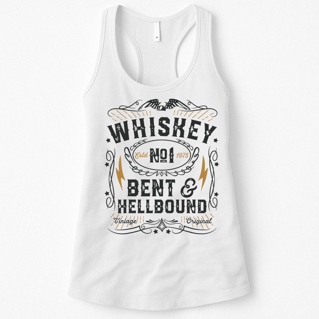 Whiskey Bent And Hellbound Country Music Biker Bourbon Gift Womens Tank Top