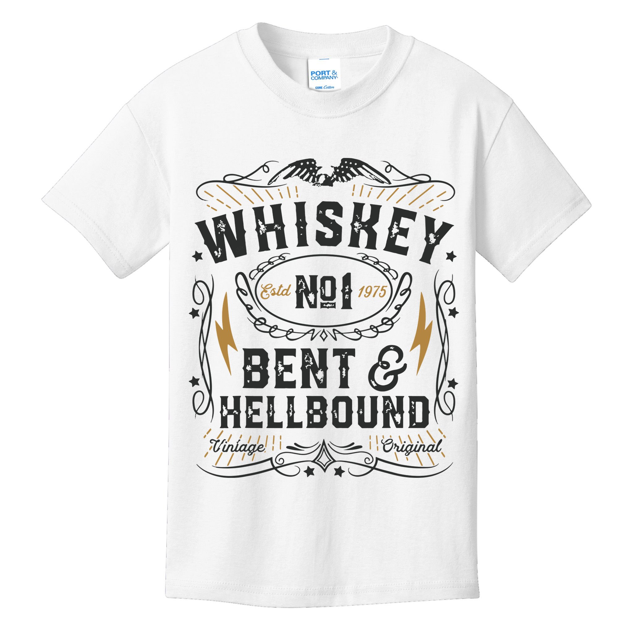 Whiskey Bent And Hellbound Country Music Biker Bourbon Gift Kids T-Shirt