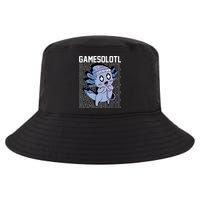 Whimsical Blue Axolotl With Gaming Sports Cap And Scarf Cool Comfort Performance Bucket Hat