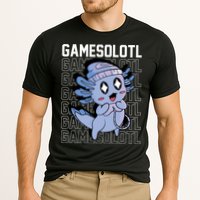 Whimsical Blue Axolotl With Gaming Sports Cap And Scarf Cooling Performance Crew T-Shirt