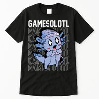 Whimsical Blue Axolotl With Gaming Sports Cap And Scarf Tall T-Shirt