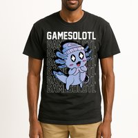 Whimsical Blue Axolotl With Gaming Sports Cap And Scarf Tall T-Shirt