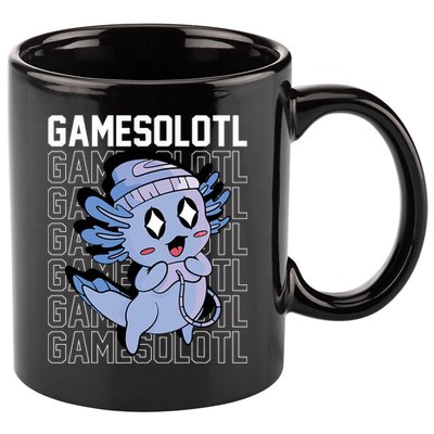 Whimsical Blue Axolotl With Gaming Sports Cap And Scarf 11oz C Handle Ceramic Mug