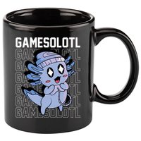 Whimsical Blue Axolotl With Gaming Sports Cap And Scarf 11oz C Handle Ceramic Mug