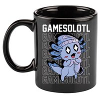 Whimsical Blue Axolotl With Gaming Sports Cap And Scarf 11oz C Handle Ceramic Mug