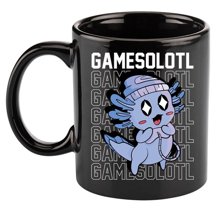 Whimsical Blue Axolotl With Gaming Sports Cap And Scarf 11oz C Handle Ceramic Mug