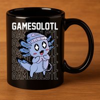 Whimsical Blue Axolotl With Gaming Sports Cap And Scarf 11oz C Handle Ceramic Mug