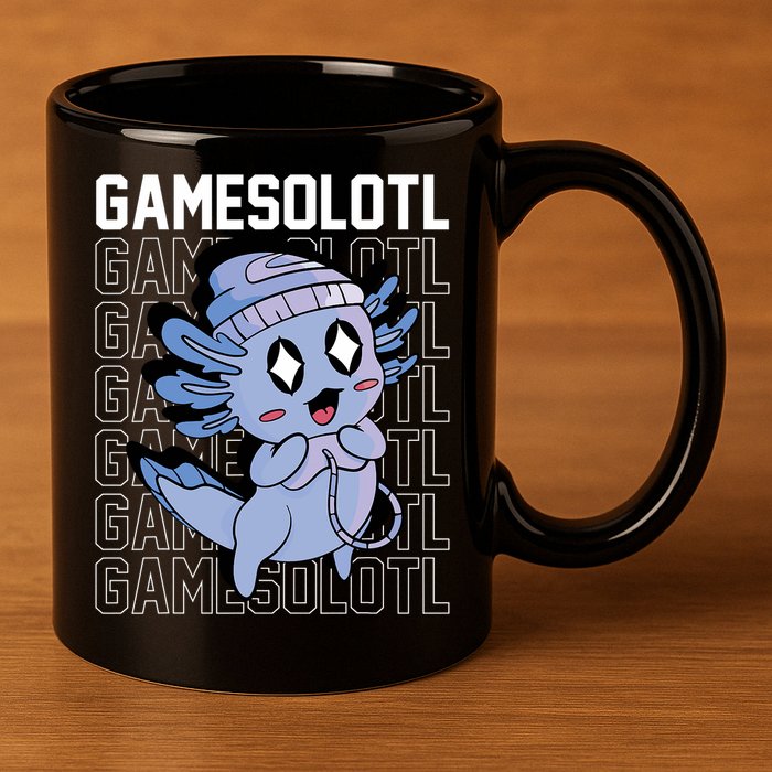 Whimsical Blue Axolotl With Gaming Sports Cap And Scarf 11oz C Handle Ceramic Mug