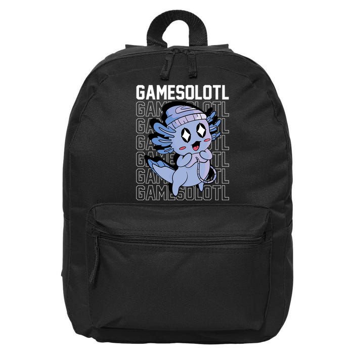 Whimsical Blue Axolotl With Gaming Sports Cap And Scarf 16 in Basic Backpack