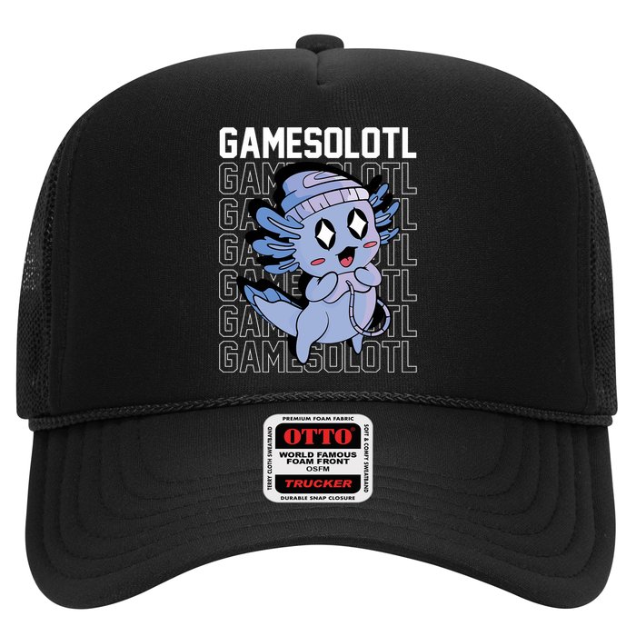 Whimsical Blue Axolotl With Gaming Sports Cap And Scarf Hat