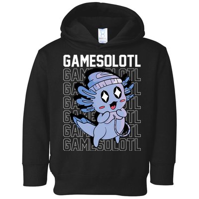 Whimsical Blue Axolotl With Gaming Sports Cap And Scarf Toddler Hoodie