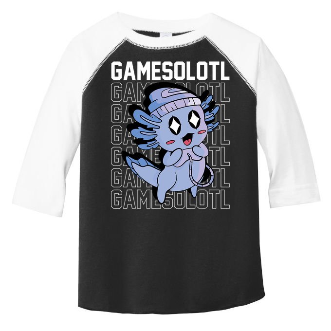Whimsical Blue Axolotl With Gaming Sports Cap And Scarf Toddler Fine Jersey T-Shirt