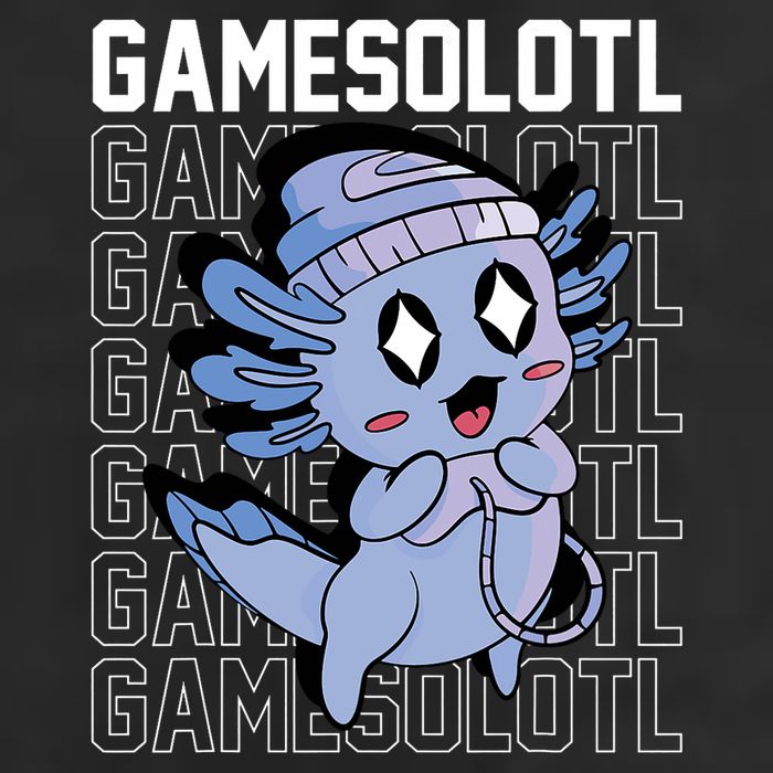 Whimsical Blue Axolotl With Gaming Sports Cap And Scarf Golf Towel