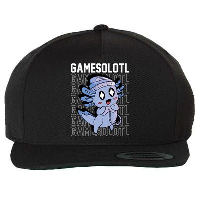Whimsical Blue Axolotl With Gaming Sports Cap And Scarf Wool Snapback Cap