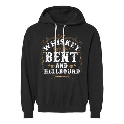 Whiskey Bent And Hellbound Shirts Funny Whiskey Bourbon Garment-Dyed Fleece Hoodie