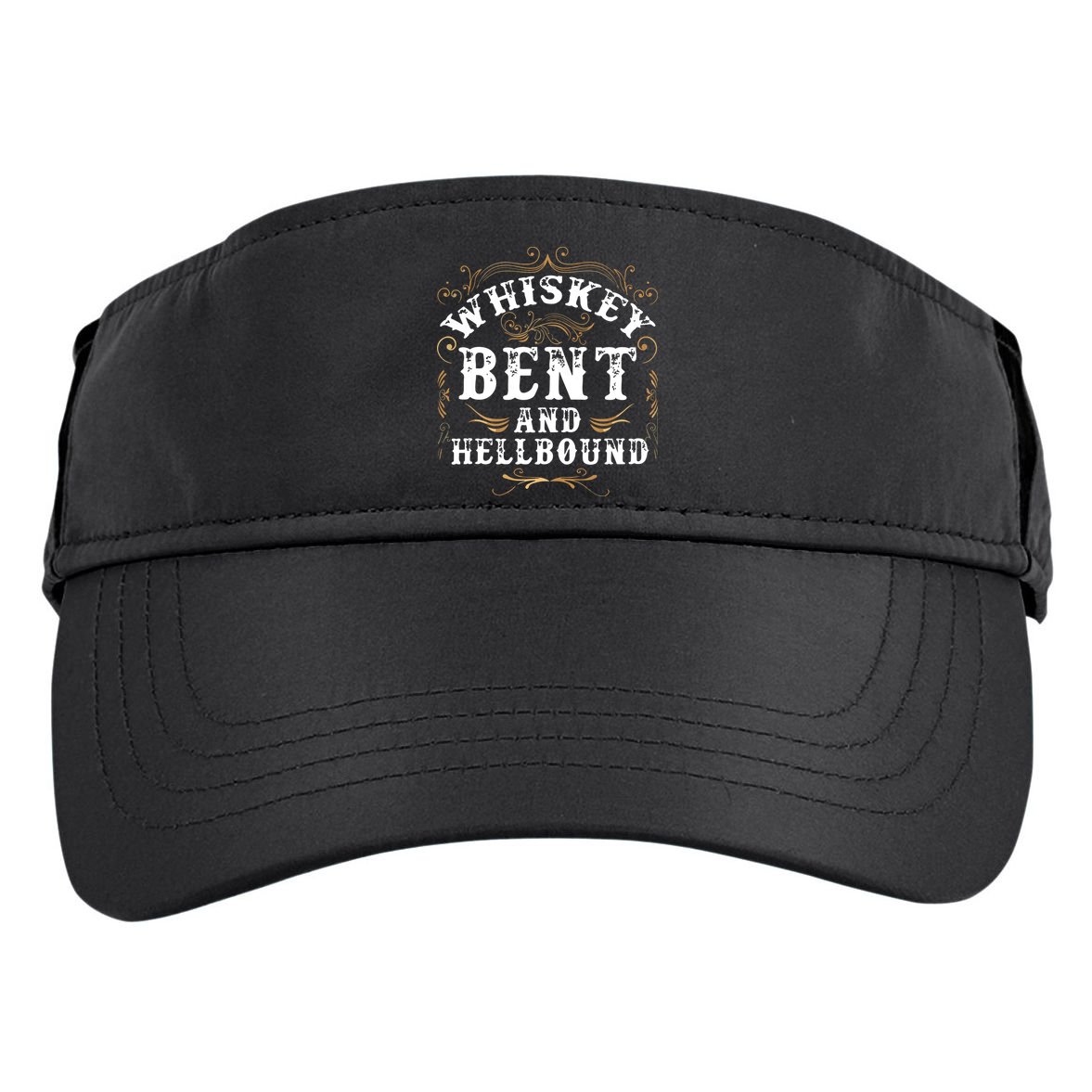 Whiskey Bent And Hellbound Shirts Funny Whiskey Bourbon Adult Drive Performance Visor