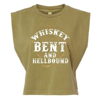Whiskey Bent And Hellbound Shirts Funny Whiskey Bourbon Garment-Dyed Women's Muscle Tee