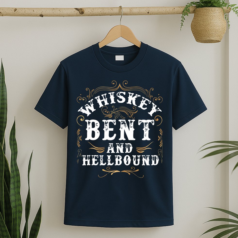 Whiskey Bent And Hellbound Shirts Funny Whiskey Bourbon T-Shirt