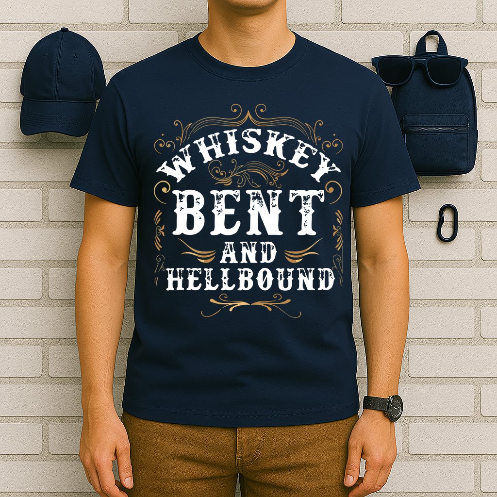 Whiskey Bent And Hellbound Shirts Funny Whiskey Bourbon T-Shirt