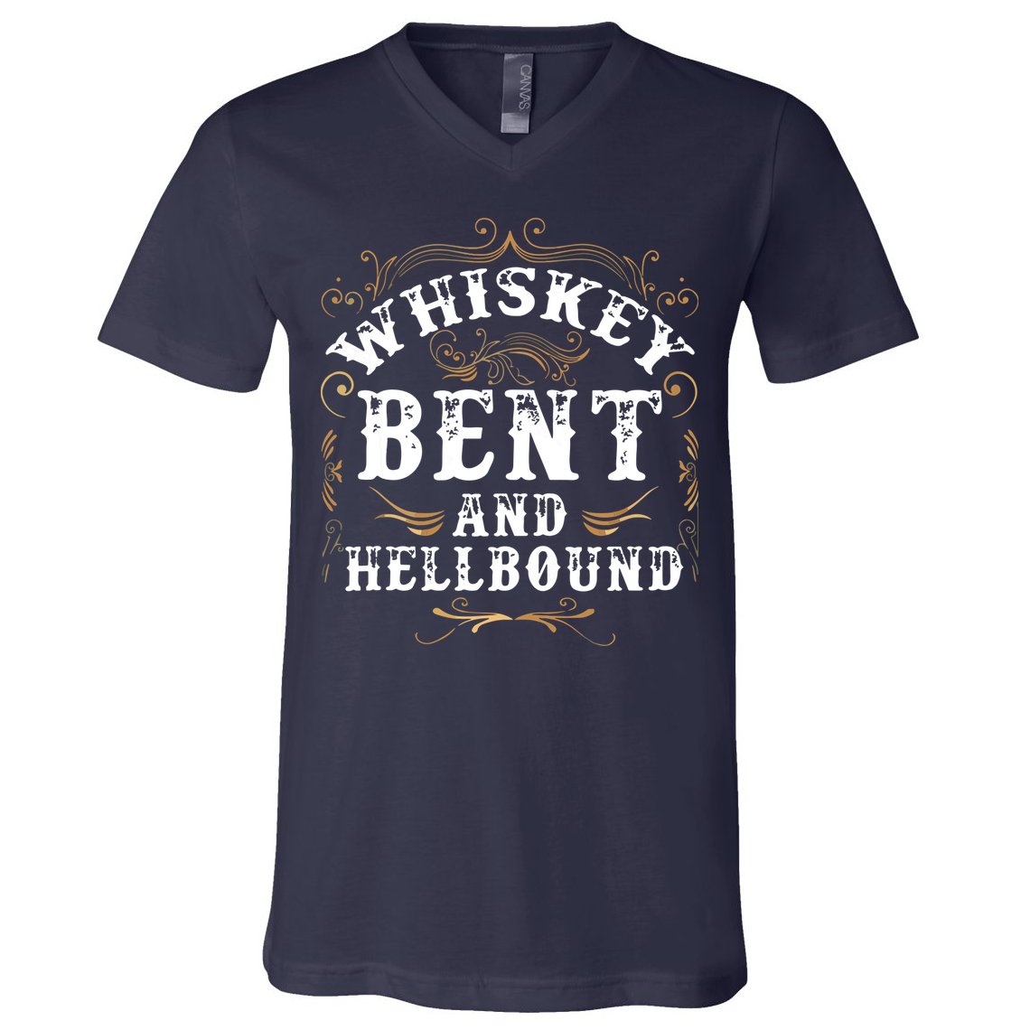 Whiskey Bent And Hellbound Shirts Funny Whiskey Bourbon V-Neck T-Shirt