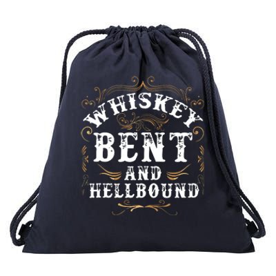 Whiskey Bent And Hellbound Shirts Funny Whiskey Bourbon Drawstring Bag