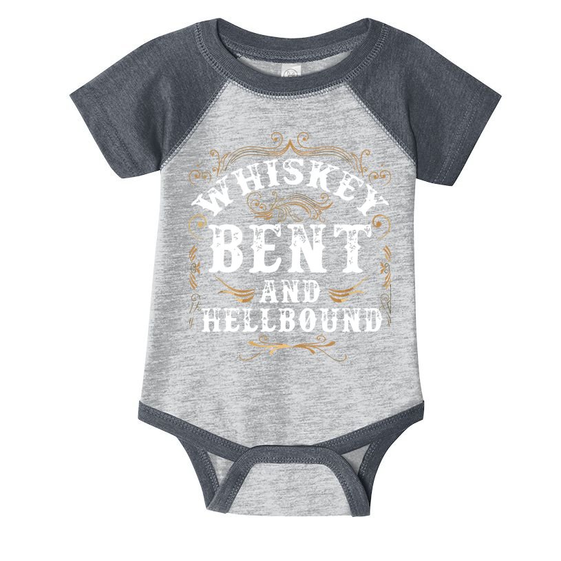 Whiskey Bent And Hellbound Shirts Funny Whiskey Bourbon Infant Baby Jersey Bodysuit