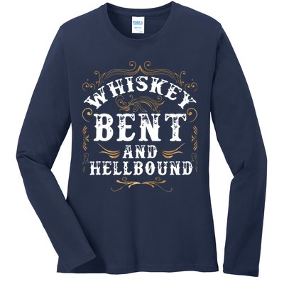 Whiskey Bent And Hellbound Shirts Funny Whiskey Bourbon Ladies Long Sleeve Shirt