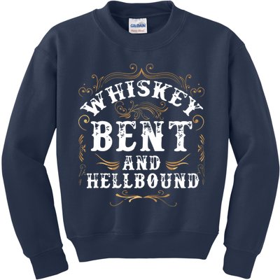 Whiskey Bent And Hellbound Shirts Funny Whiskey Bourbon Kids Sweatshirt