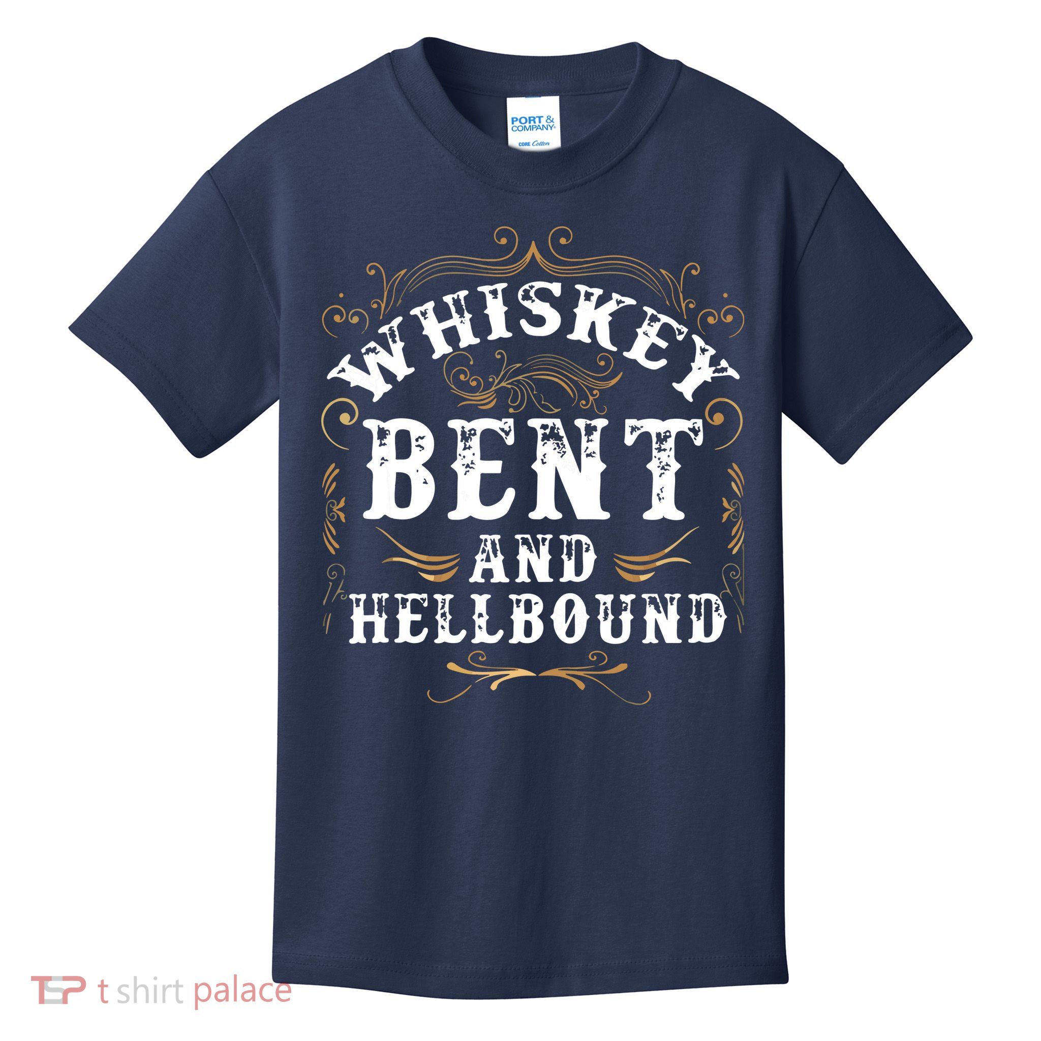 Whiskey Bent And Hellbound Shirts Funny Whiskey Bourbon Kids T-Shirt