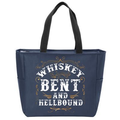 Whiskey Bent And Hellbound Shirts Funny Whiskey Bourbon Zip Tote Bag