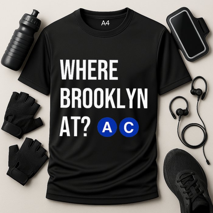 Where Brooklyn At Ac Nyc Train Cooling Performance Crew T-Shirt