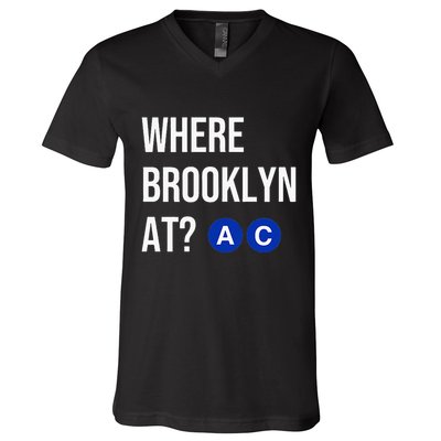 Where Brooklyn At Ac Nyc Train V-Neck T-Shirt
