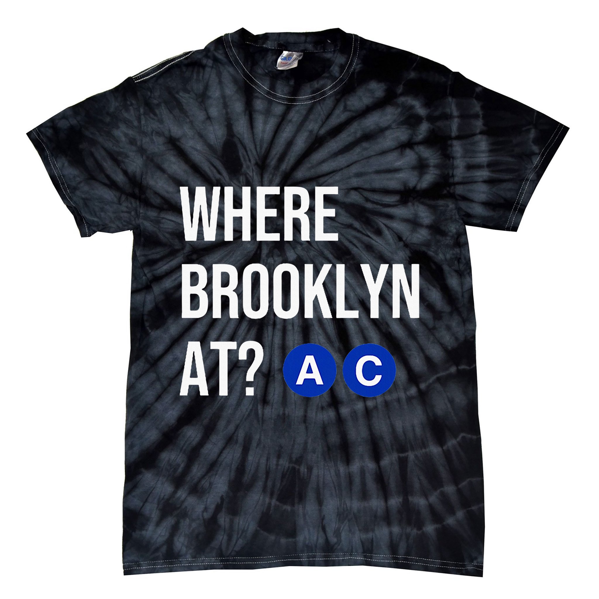 Where Brooklyn At Ac Nyc Train Tie-Dye T-Shirt
