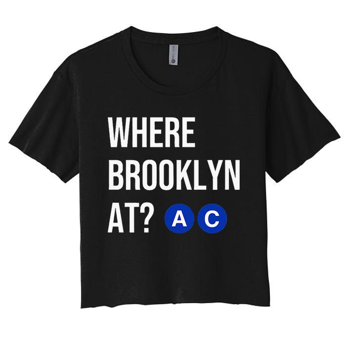 Where Brooklyn At Ac Nyc Train Women's Crop Top Tee