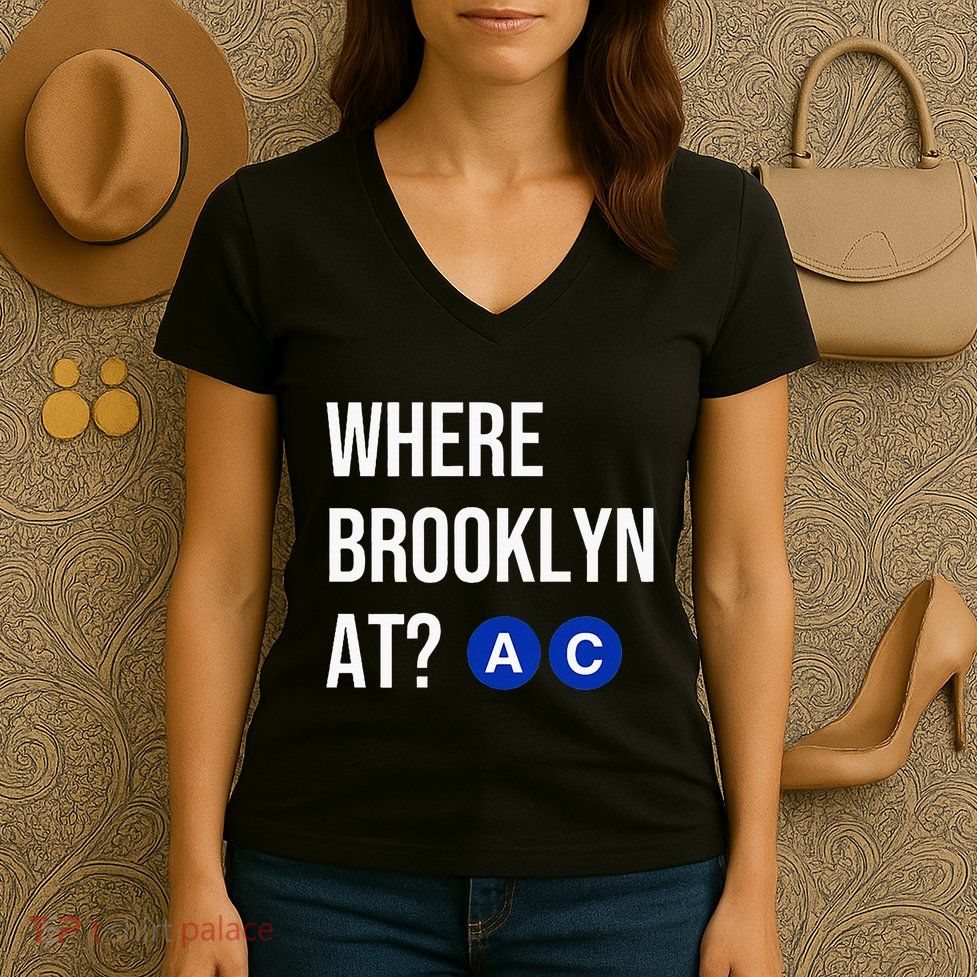 Where Brooklyn At Ac Nyc Train Women's V-Neck T-Shirt