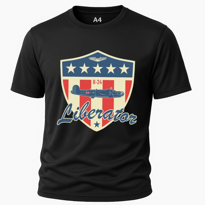 Ww2 Bomber Airplane 24 Liberator Cooling Performance Crew T-Shirt